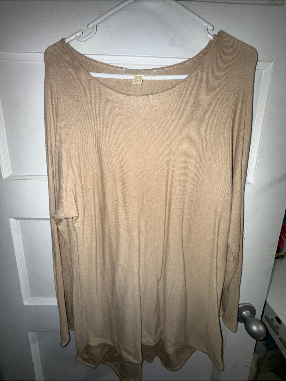 Michael Kors Neutral Beige Long-Sleeve Drapey Tee